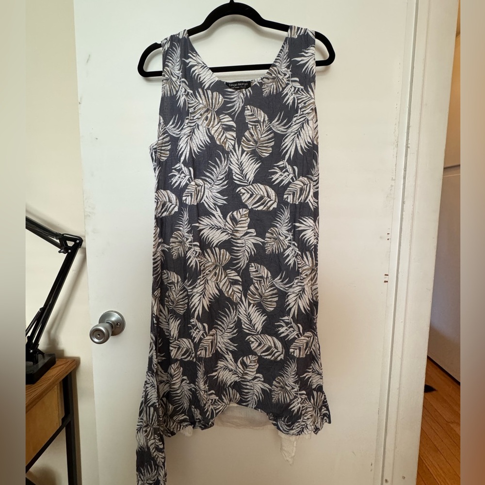 Tropical Leaf Print Sundress